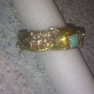 Stunning silver turquoise copper bracelet